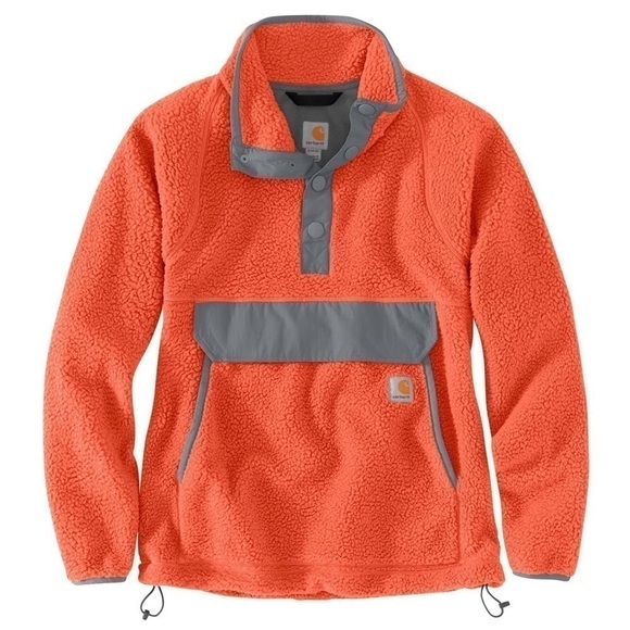 Nwt Carhartt Women's Relaxed Fit Front Pocket Fleece Pullover Size Medium - Picture 1 of 16
